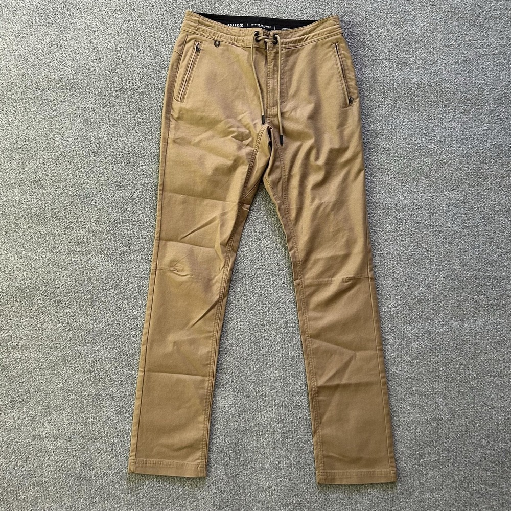 Roark Layover Traveler Pants Mens 30x30 Beige Slim Fit Travel Chino Stretch